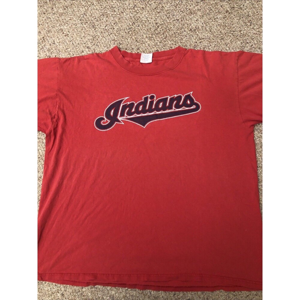 Vintage Cleveland Indians Majestic‎ T Shirt Red XL Short Sleeve Red MLB